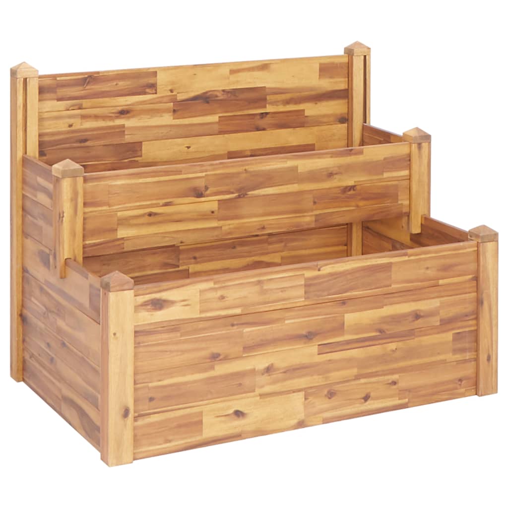 Vrtna sadilica s 2 razine 110x75x84 cm masivno bagremovo drvo