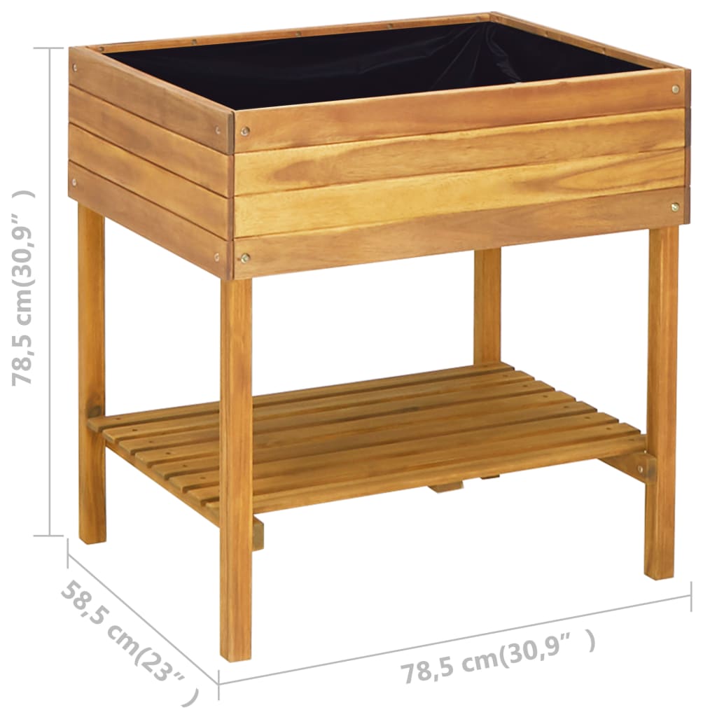 Povišena vrtna sadilica 78,5x58,5x78,5 cm od bagremovog drva