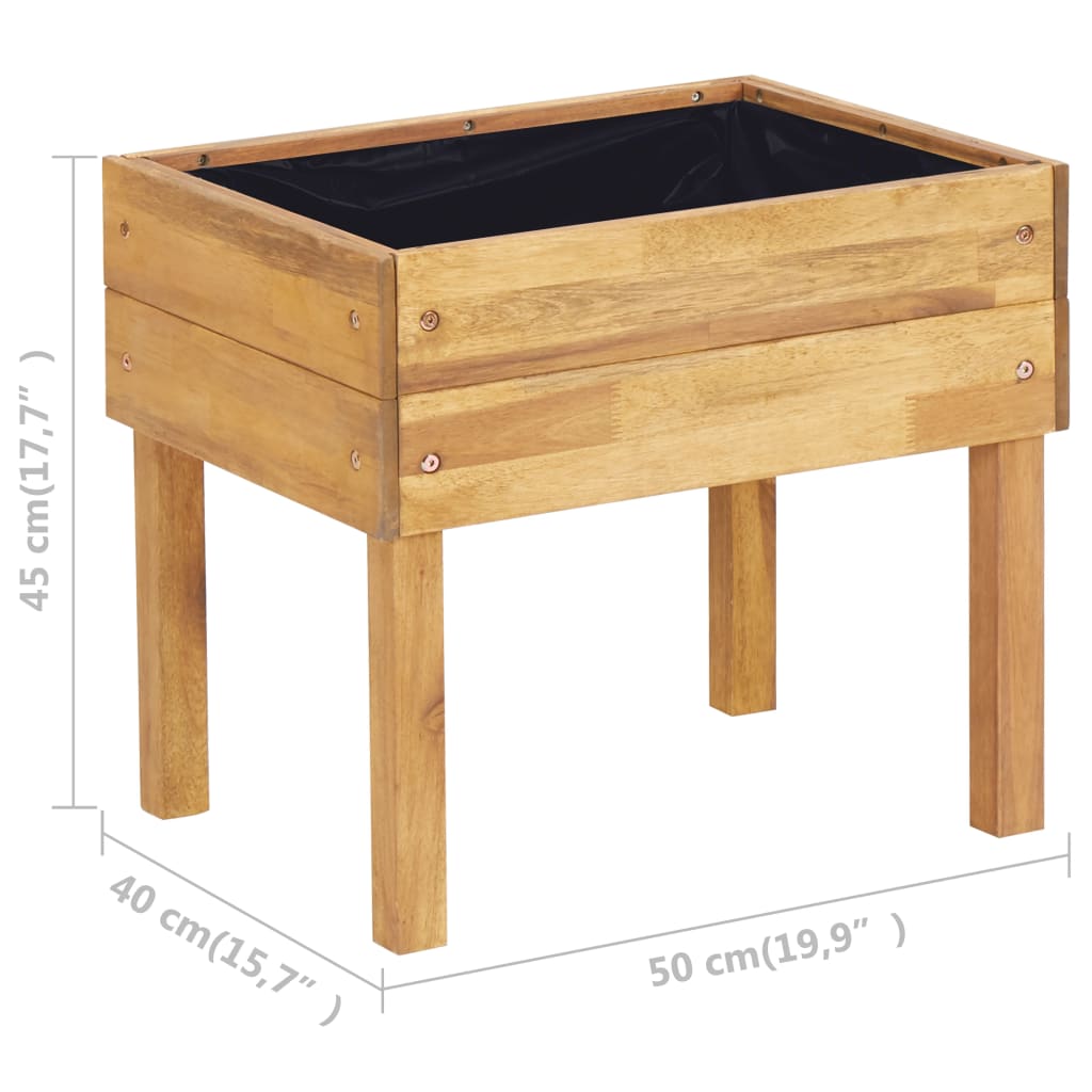 Povišena vrtna sadilica 50x40x45 cm od masivnog bagremovog drva