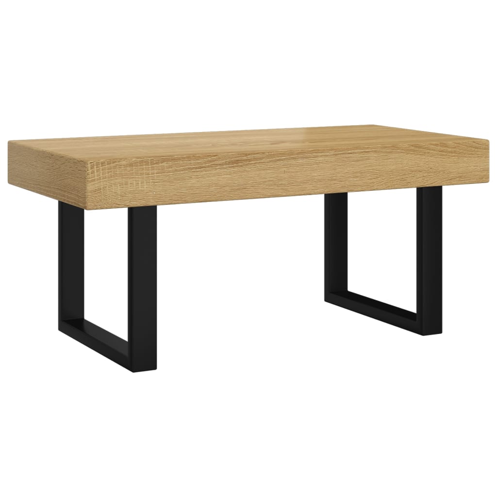 Stolić za kavu svjetlosmeđi i crni 90x45x40 cm MDF i željezo