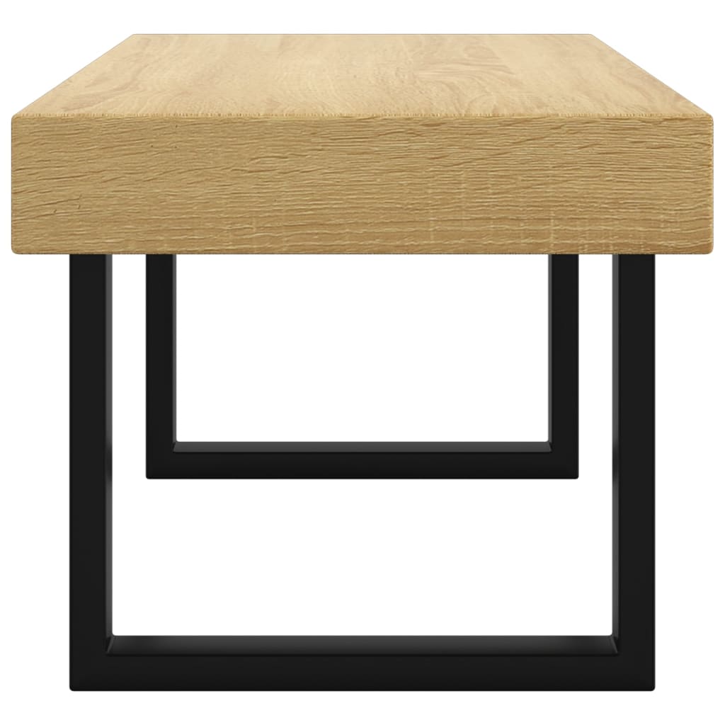 Stolić za kavu svjetlosmeđi i crni 90x45x40 cm MDF i željezo