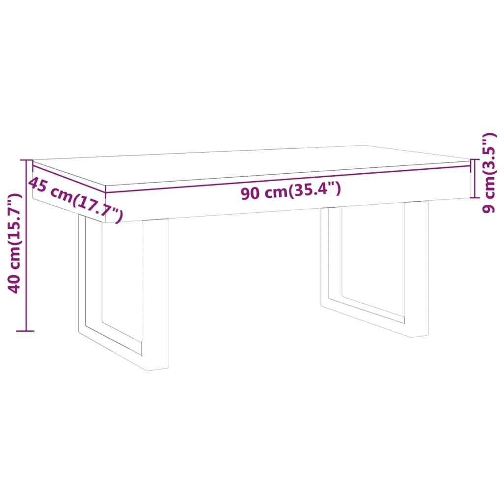 Stolić za kavu svjetlosmeđi i crni 90x45x40 cm MDF i željezo