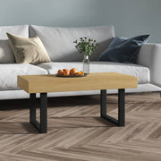 Stolić za kavu svjetlosmeđi i crni 90x45x40 cm MDF i željezo