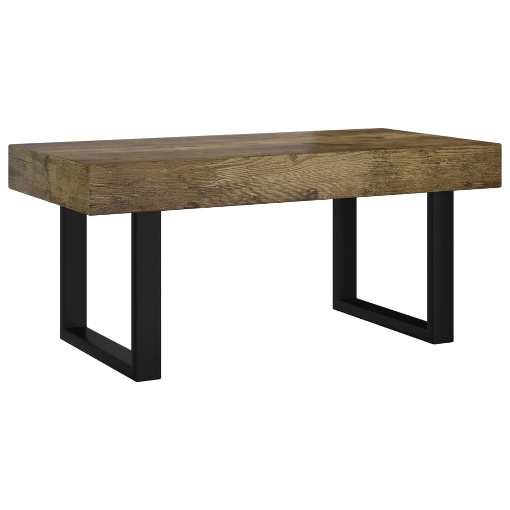 Stolić za kavu tamnosmeđi i crni 90x45x40 cm MDF i željezo