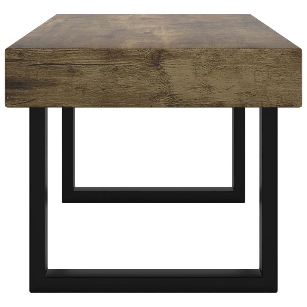 Stolić za kavu tamnosmeđi i crni 90x45x40 cm MDF i željezo
