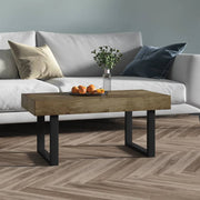 Stolić za kavu tamnosmeđi i crni 90x45x40 cm MDF i željezo
