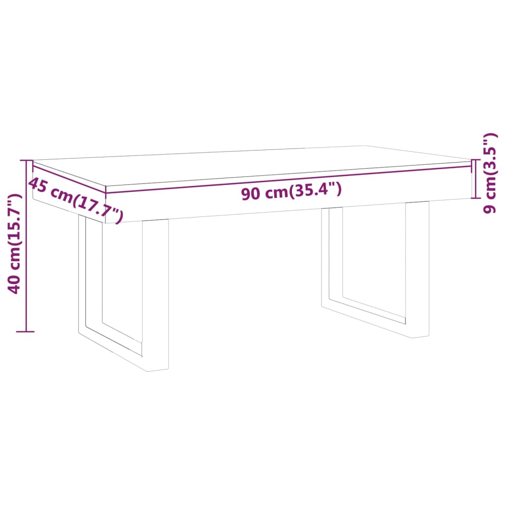 Stolić za kavu sivo-crni 90x45x40 cm MDF i željezo