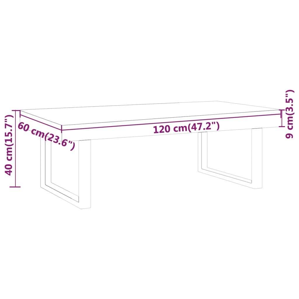 Stolić za kavu sivo-crni 120 x 60 x 40 cm MDF i željezo