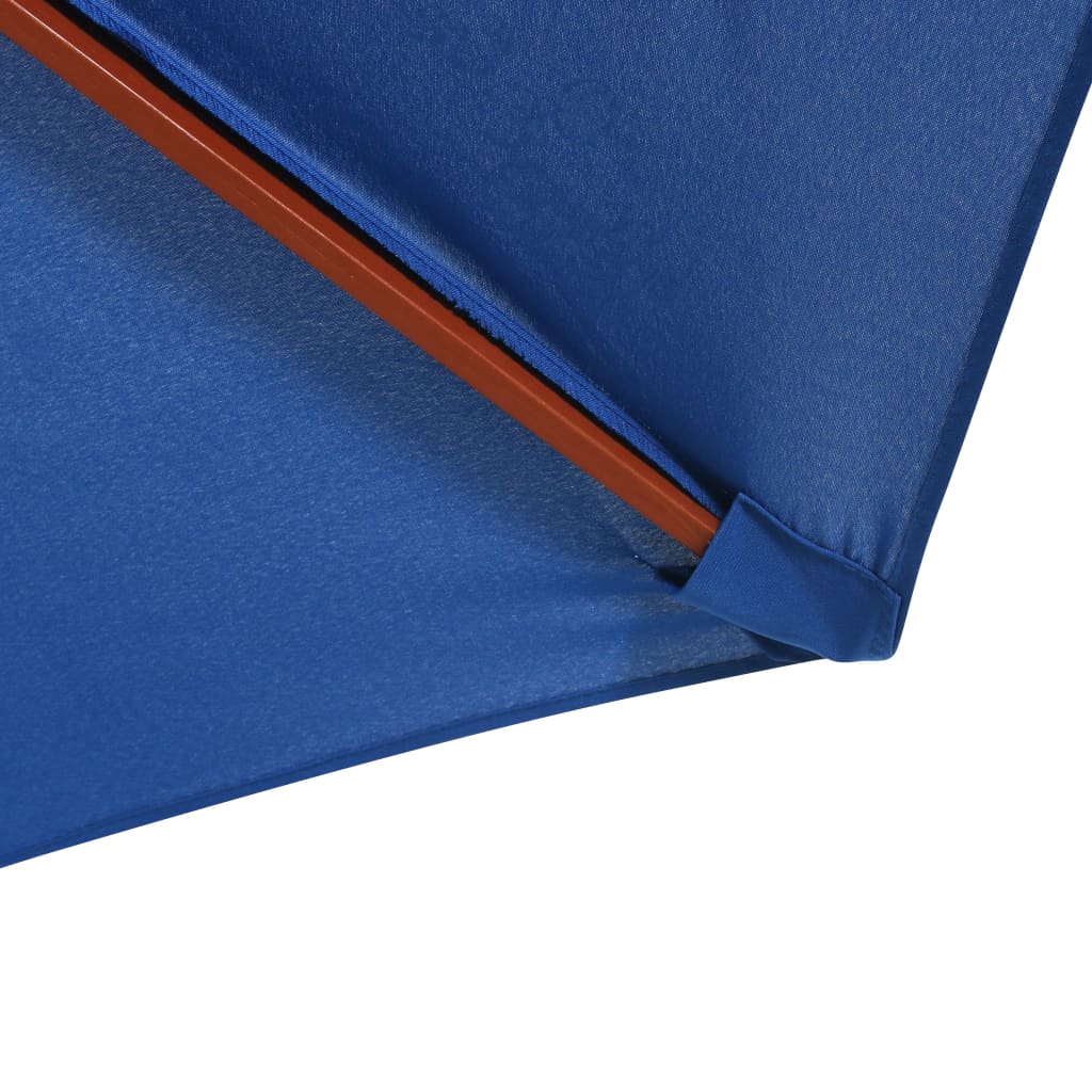 Suncobran s drvenim stupom 300 x 258 cm plavi