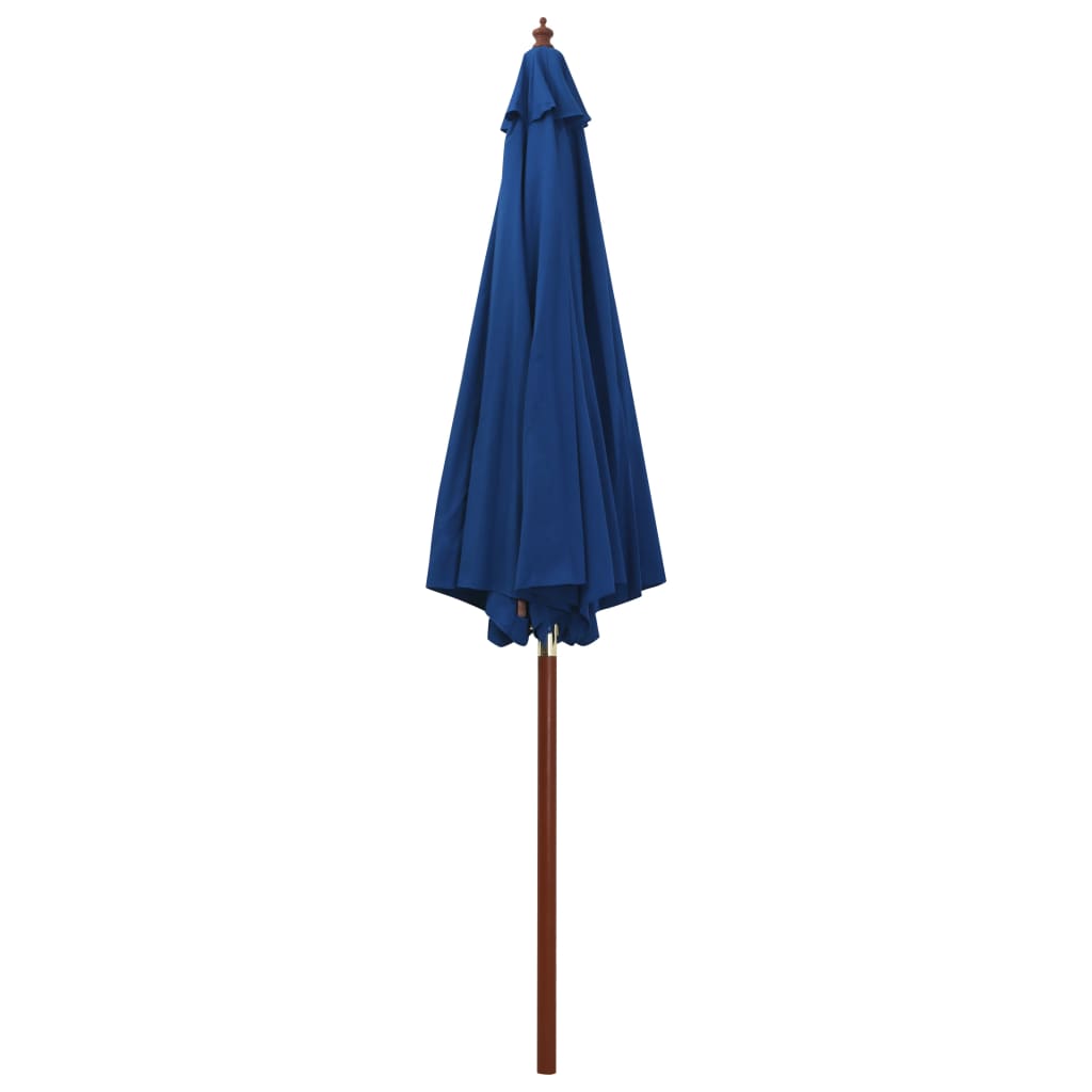Suncobran s drvenim stupom 300 x 258 cm plavi