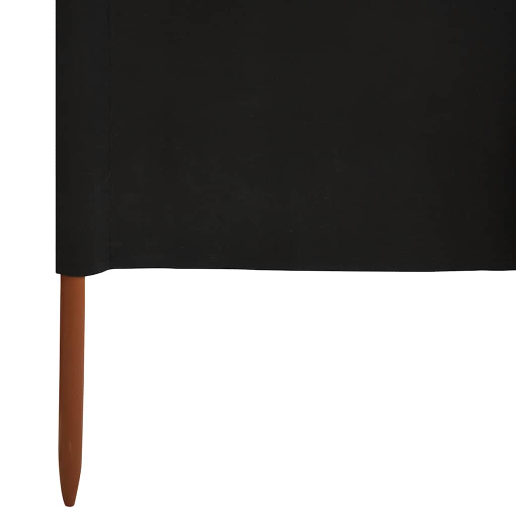 Vjetrobran s 5 panela od tkanine 600 x 80 cm crni