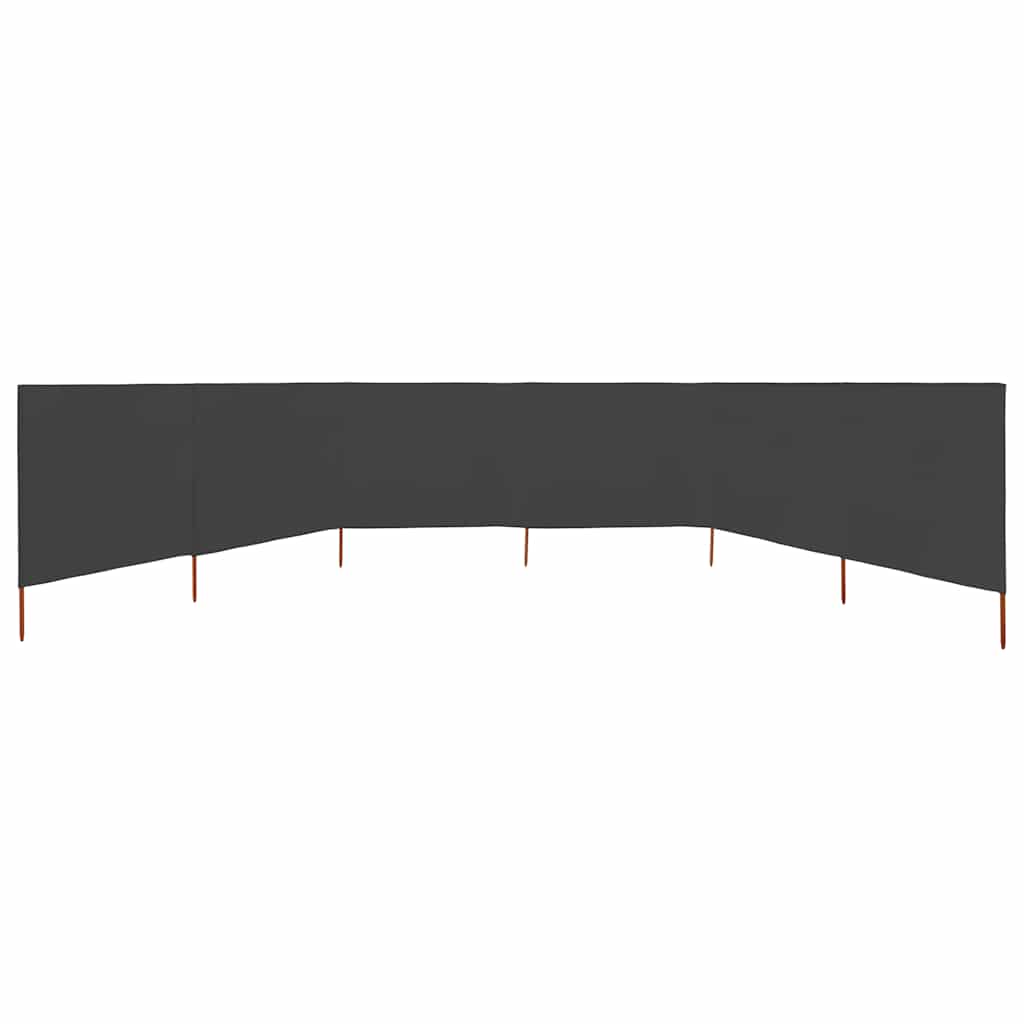 Vjetrobran sa 6 panela od tkanine 800 x 120 cm antracit