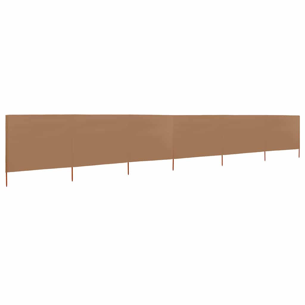 Vjetrobran sa 6 panela od tkanine 800 x 120 cm smeđe-sivi