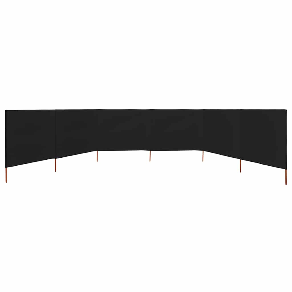Vjetrobran sa 6 panela od tkanine 800 x 120 cm crni