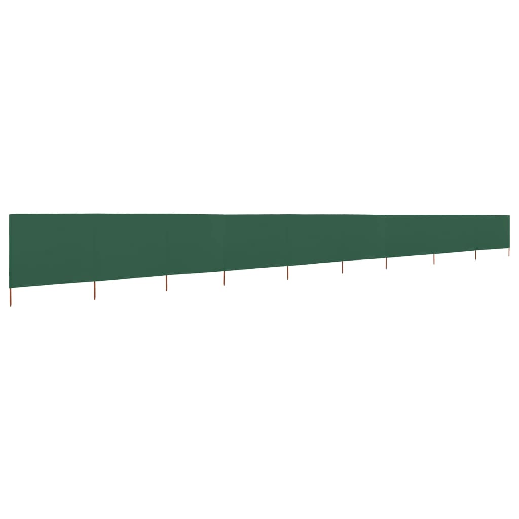 Vjetrobran s 9 panela od tkanine 1200 x 80 cm zeleni