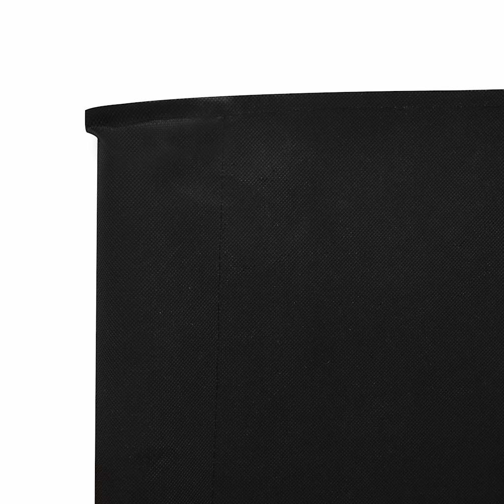 Vjetrobran s 9 panela od tkanine 1200 x 80 cm crni