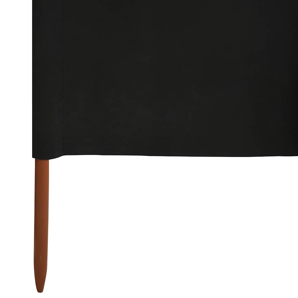 Vjetrobran s 9 panela od tkanine 1200 x 80 cm crni