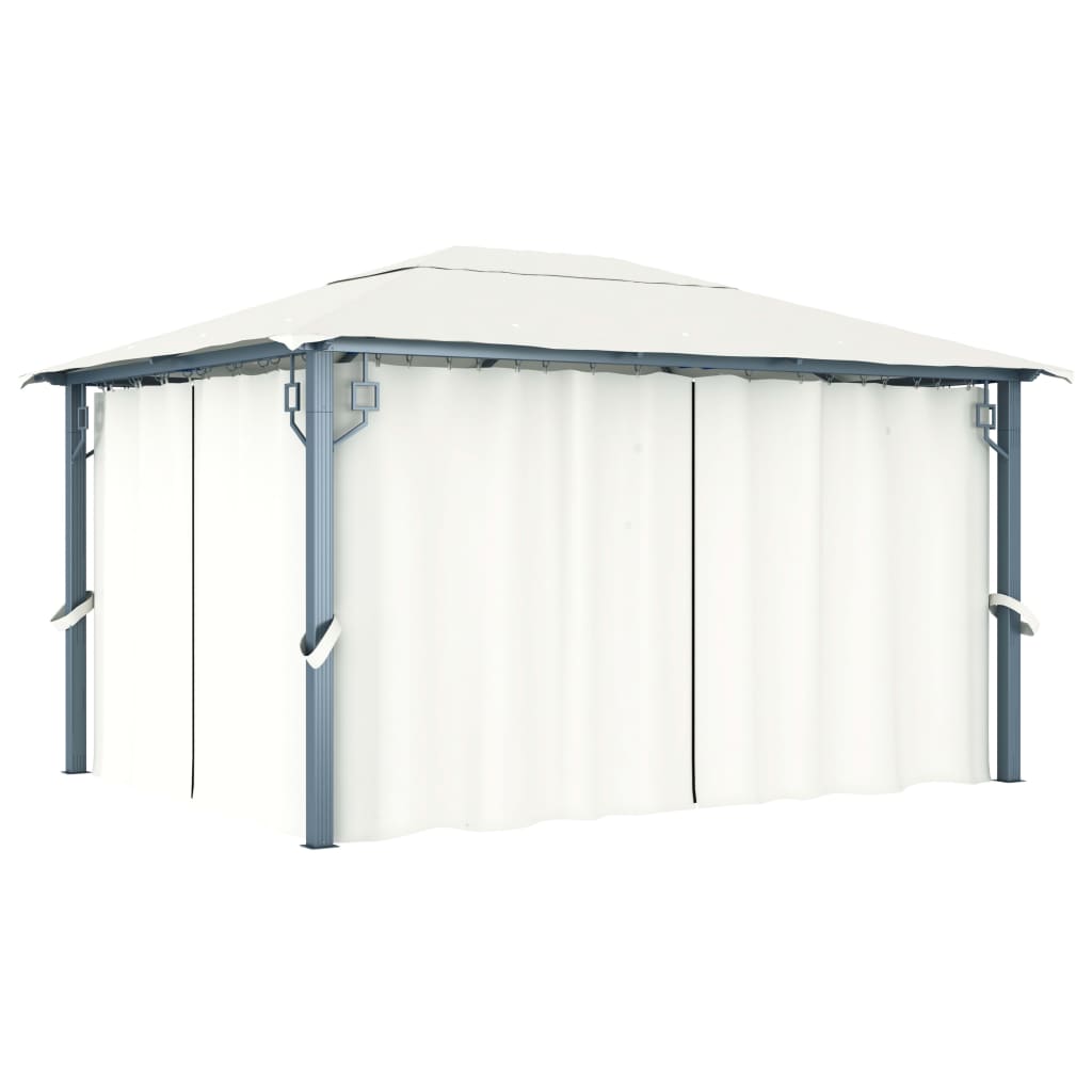 Sjenica sa zastorom 400 x 300 cm krem aluminijum