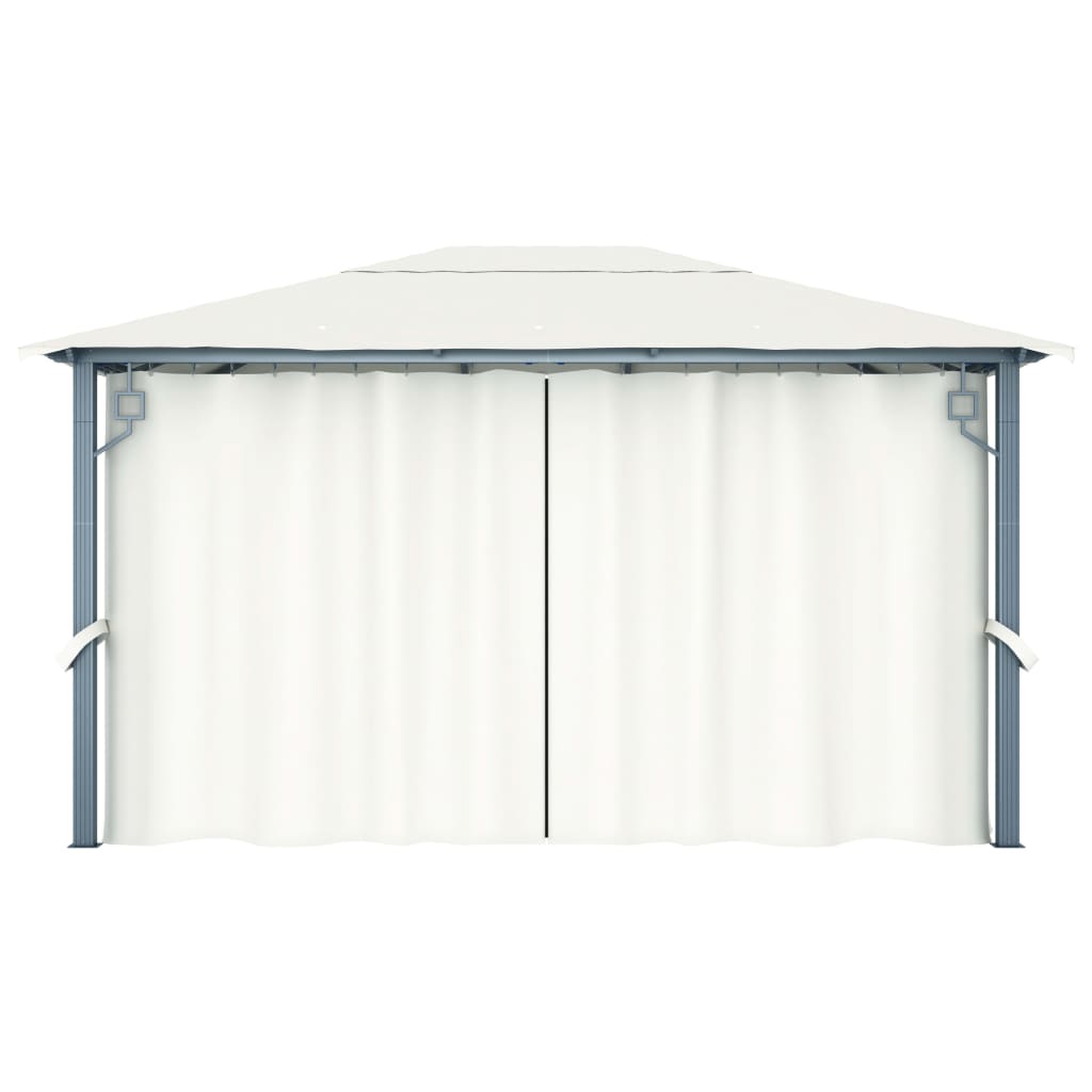 Sjenica sa zastorom 400 x 300 cm krem aluminijum
