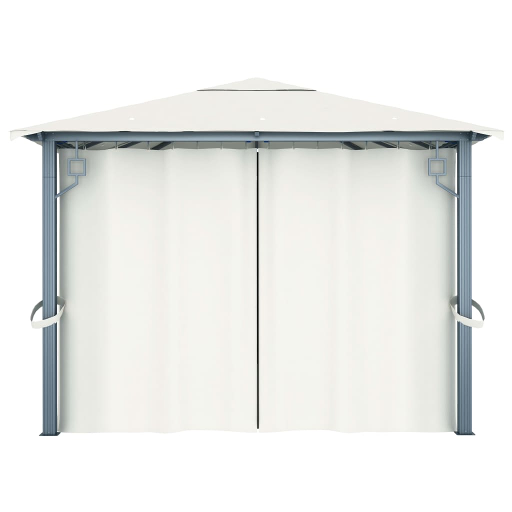 Sjenica sa zastorom 400 x 300 cm krem aluminijum