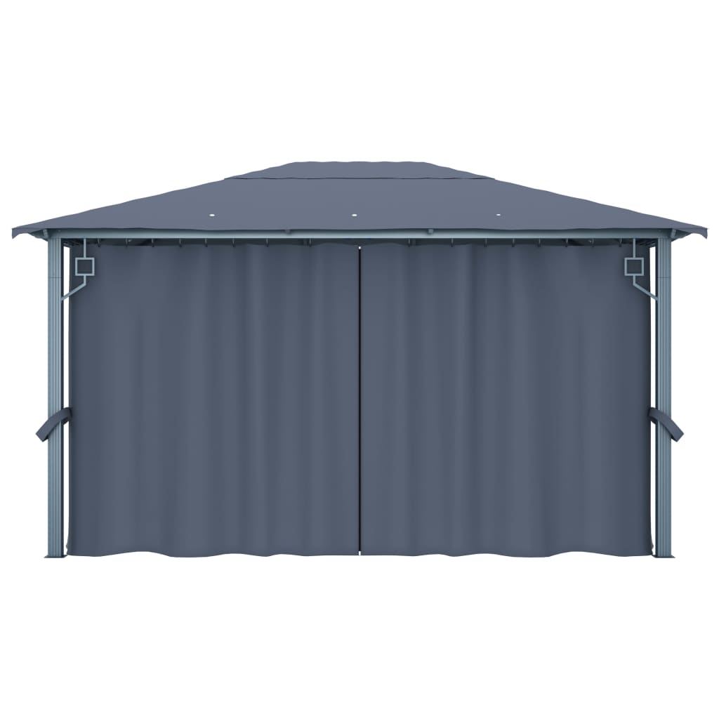 Sjenica sa zastorom 400 x 300 cm antracit aluminijum