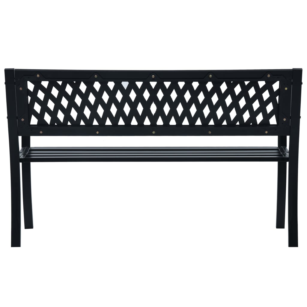 Vrtna klupa 125 cm crna čelična
