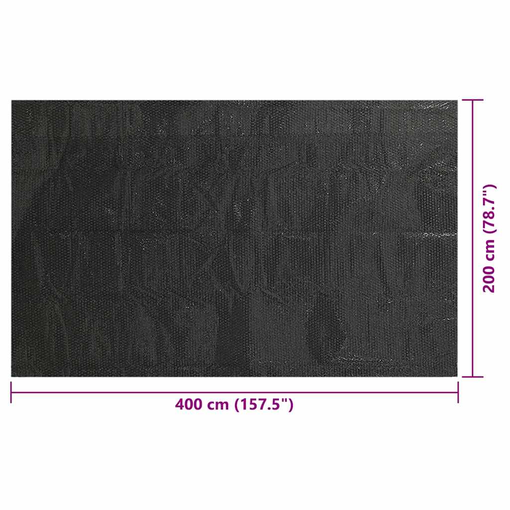 Pokrivač za bazen crni 400 x 200 cm PE