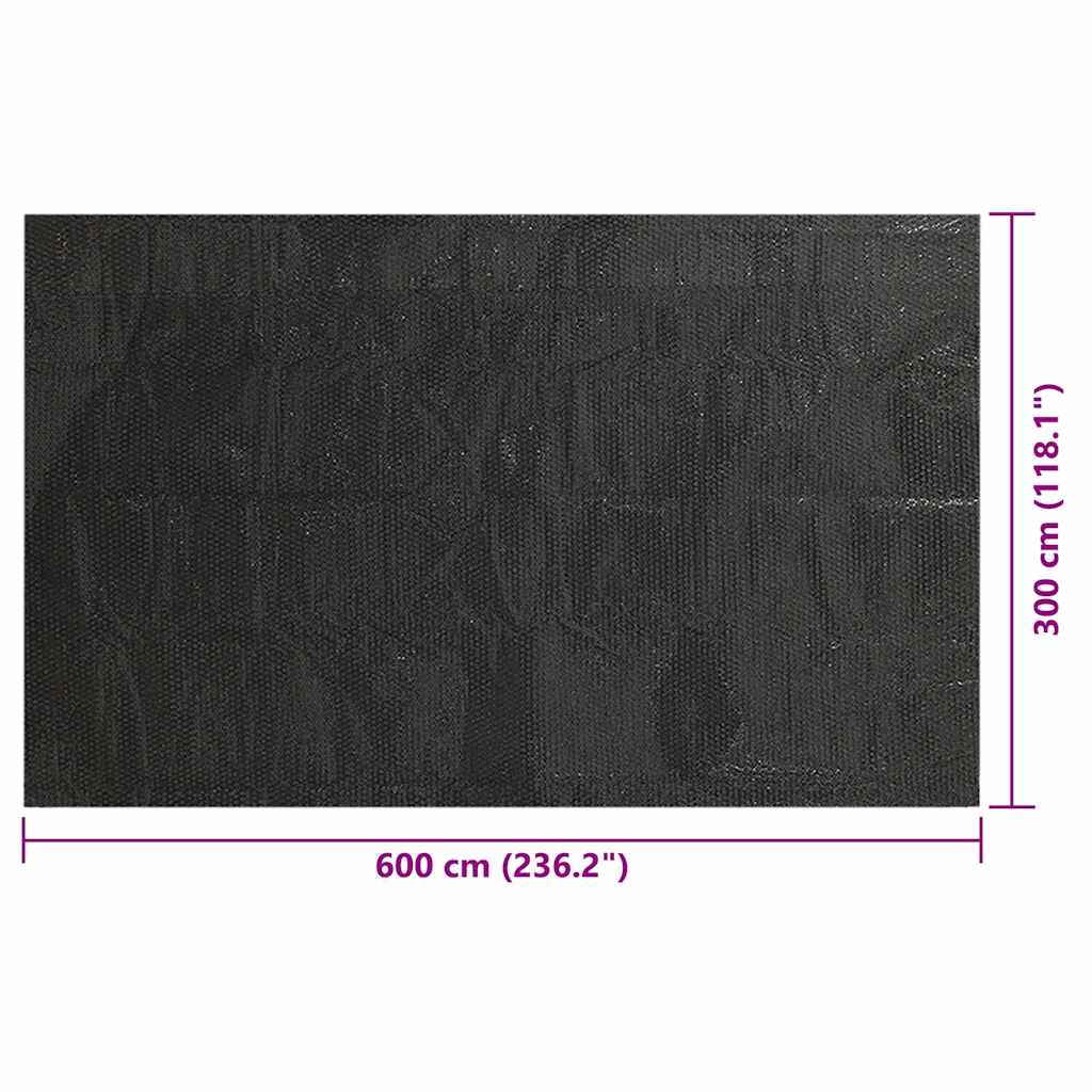 Pokrivač za bazen crni 600 x 300 cm PE