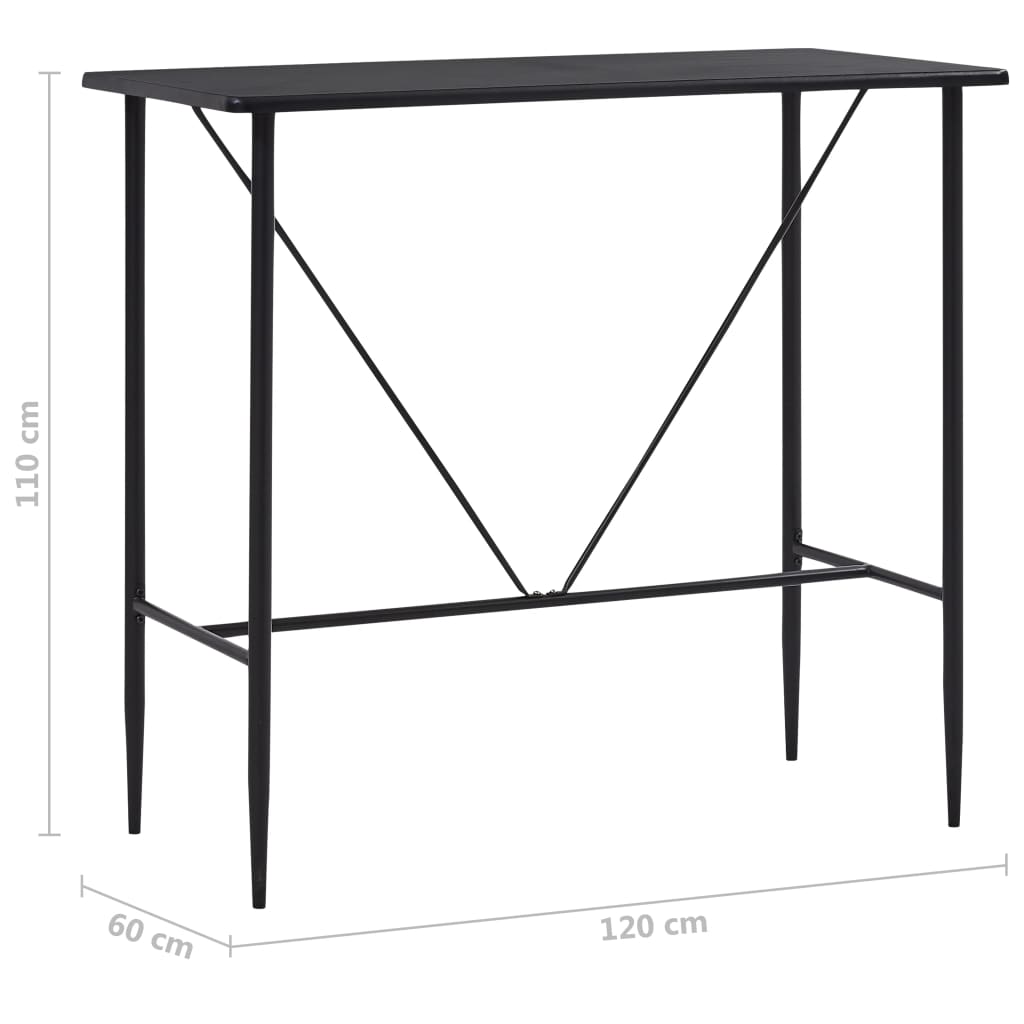 Barski stol crni 120 x 60 x 110 cm MDF