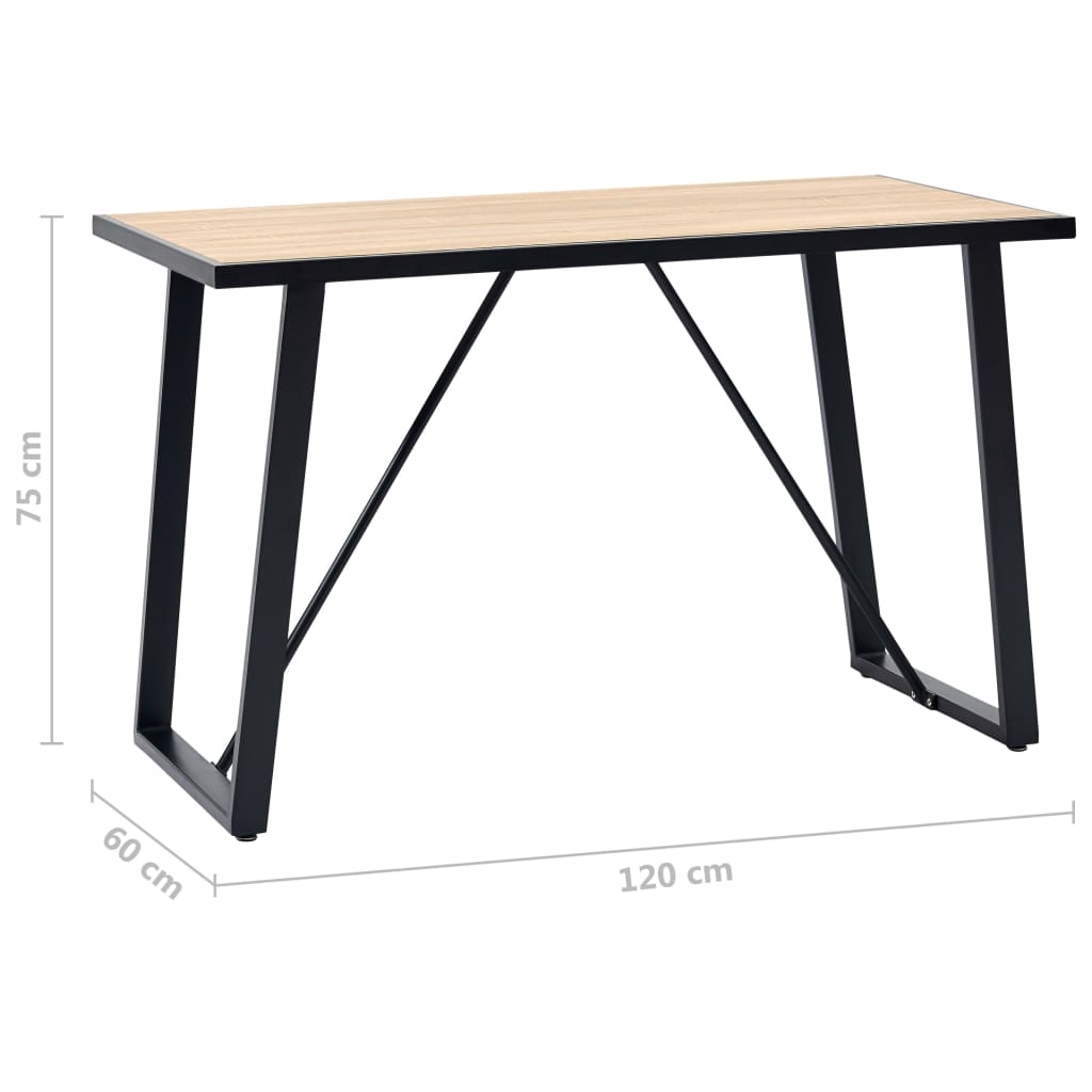 Blagovaonski stol boja hrasta 120 x 60 x 75 cm MDF