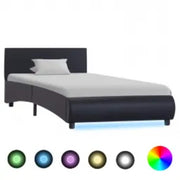 Okvir za krevet od umjetne kože s LED svjetlom crni 100x200 cm