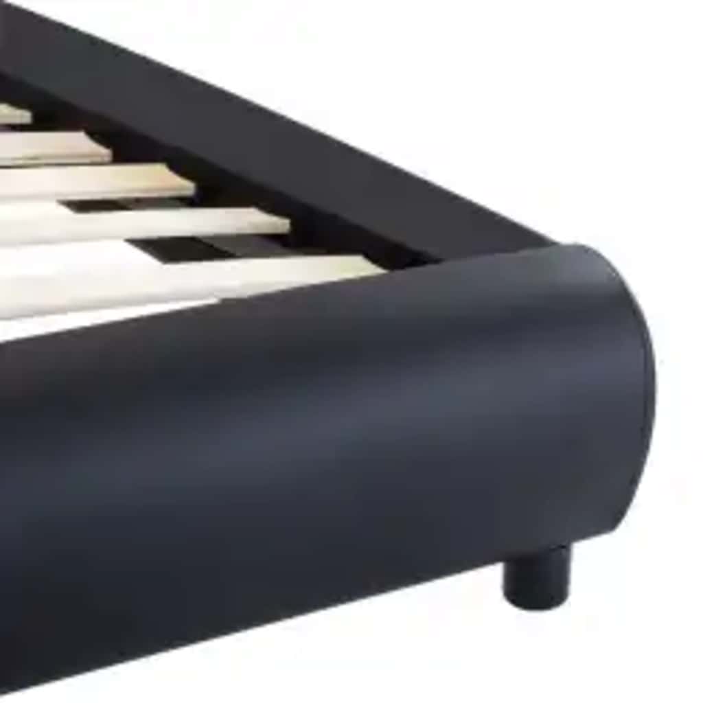 Okvir za krevet od umjetne kože s LED svjetlom crni 100x200 cm