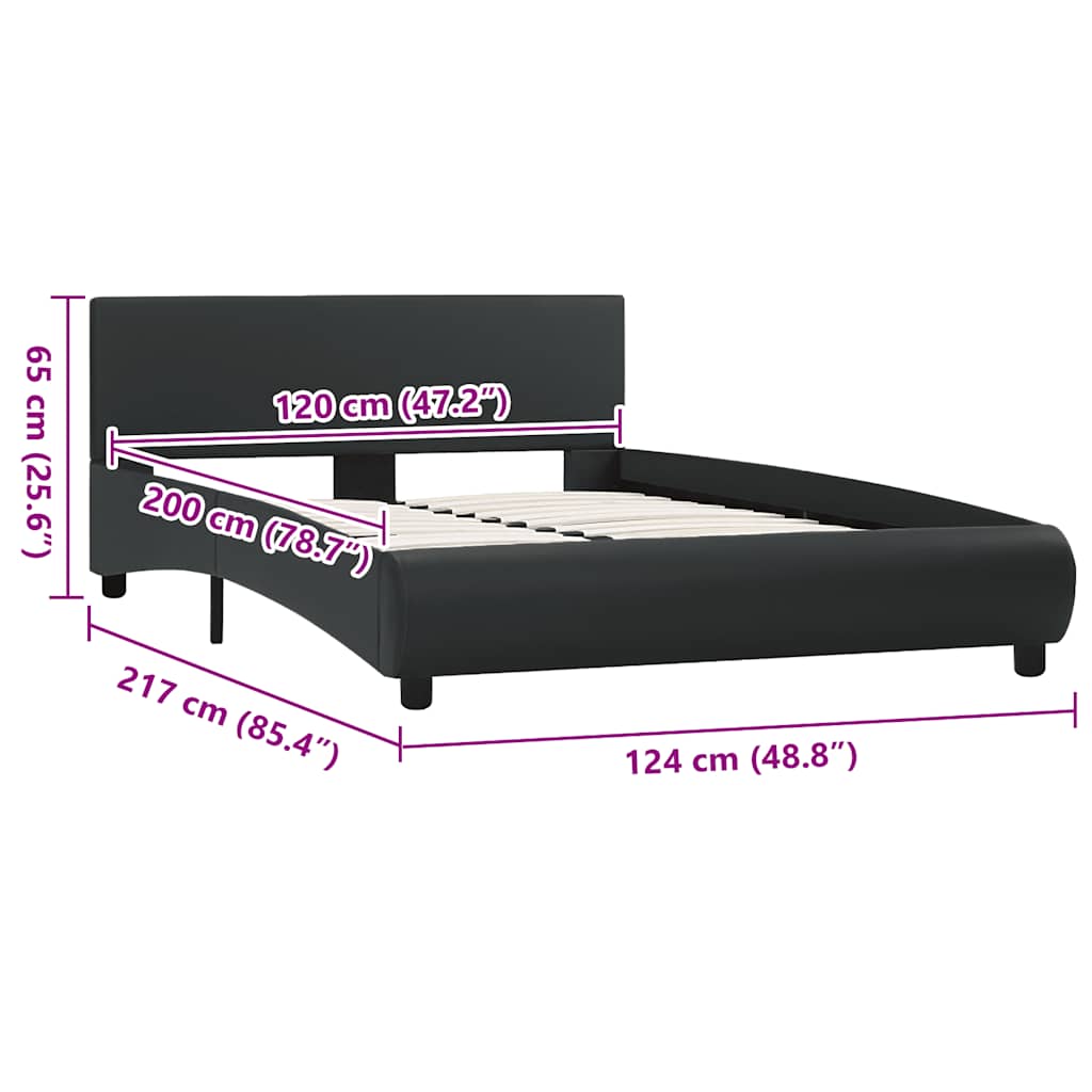 Okvir za krevet od umjetne kože s LED svjetlom crni 120x200 cm