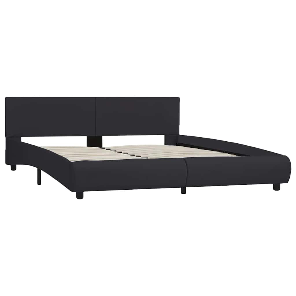 Okvir za krevet od umjetne kože s LED svjetlom crni 160x200 cm