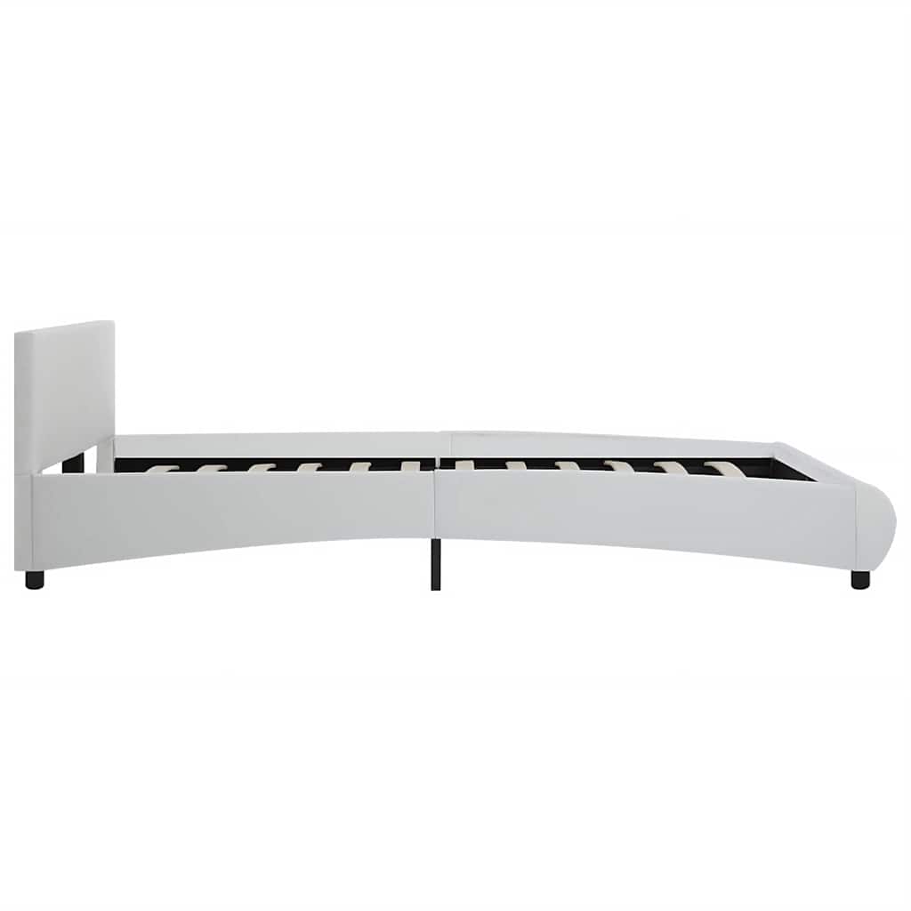 Okvir za krevet od umjetne kože LED bijeli 180 x 200 cm