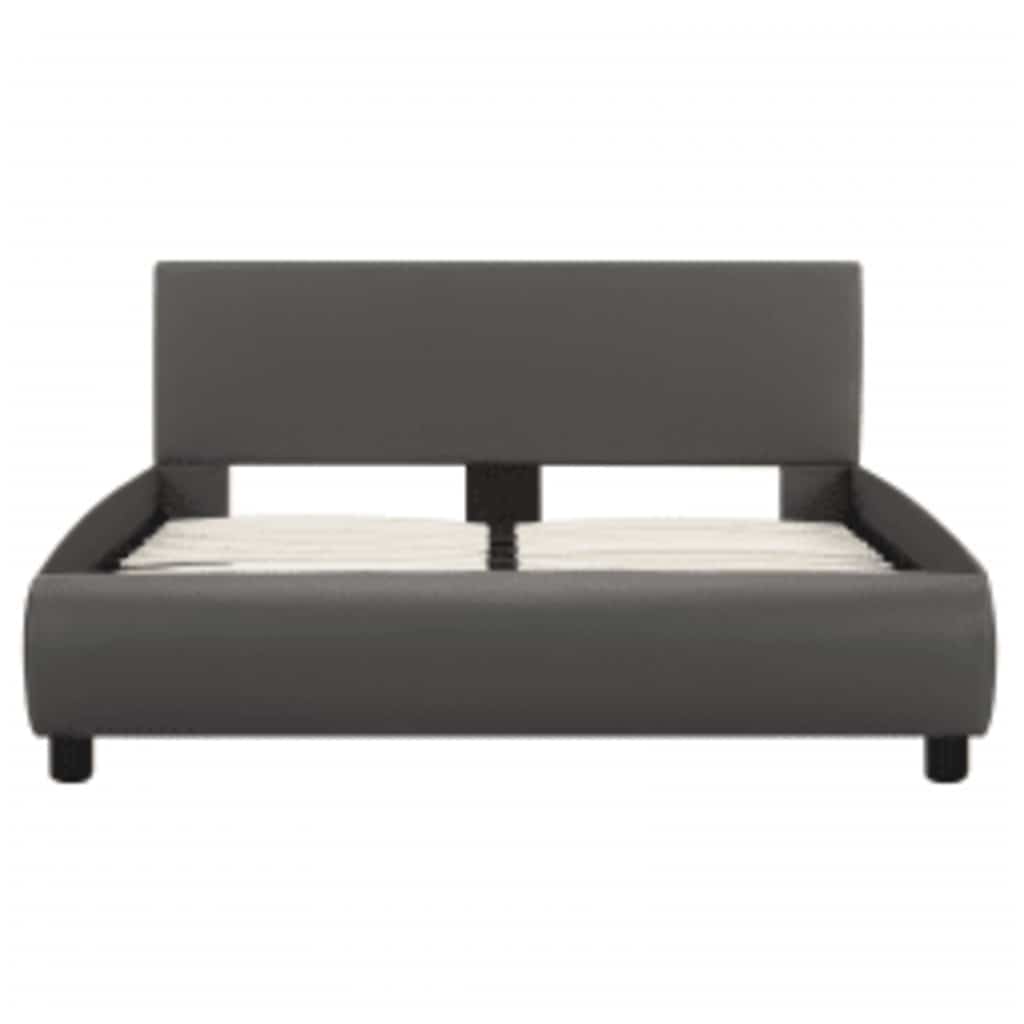 Okvir za krevet od umjetne kože s LED svjetlom sivi 140x200 cm