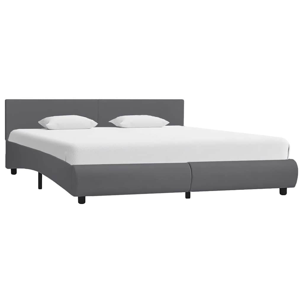 Okvir za krevet od umjetne kože s LED svjetlom sivi 180x200 cm