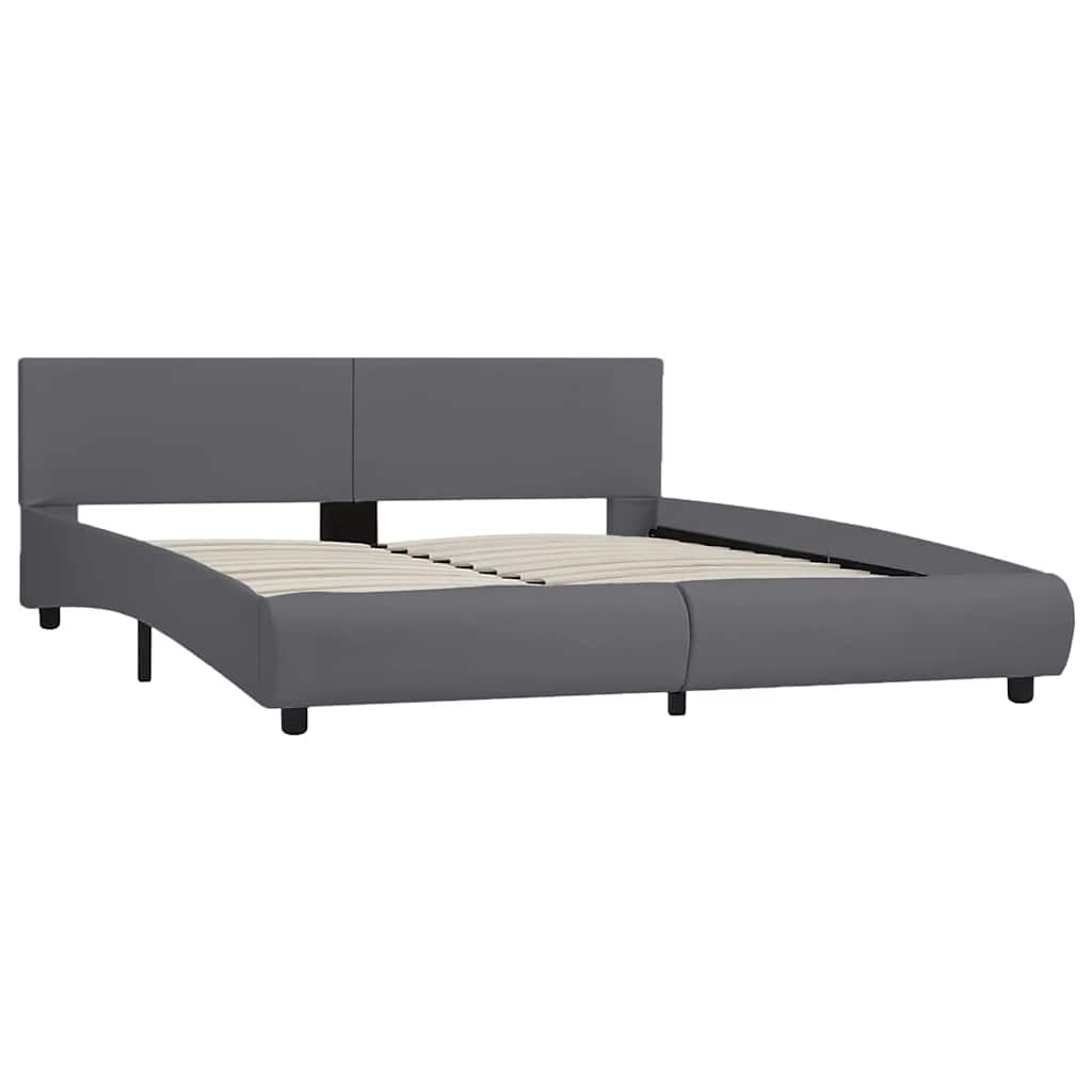 Okvir za krevet od umjetne kože s LED svjetlom sivi 180x200 cm