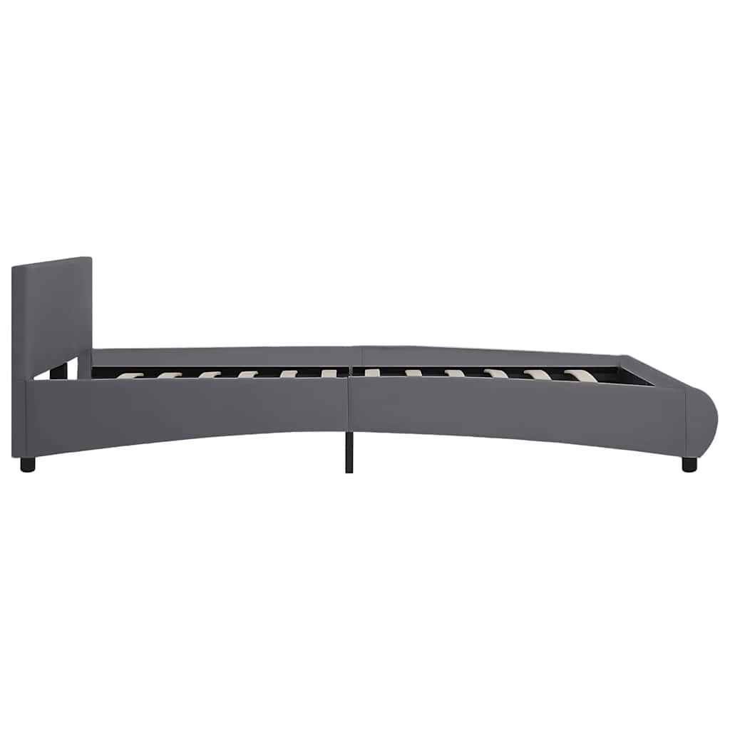Okvir za krevet od umjetne kože s LED svjetlom sivi 180x200 cm