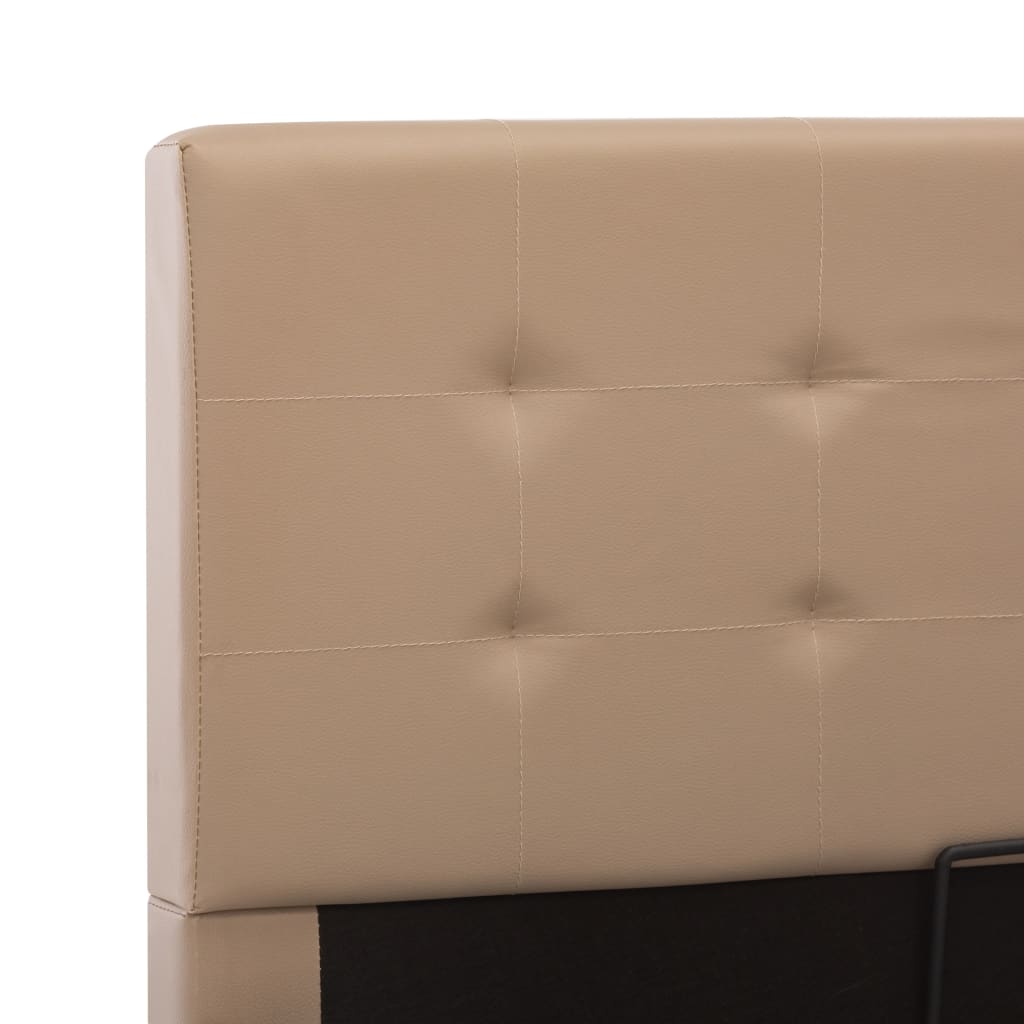 Hidraulični okvir za krevet od umjetne kože boja kave 90x200 cm