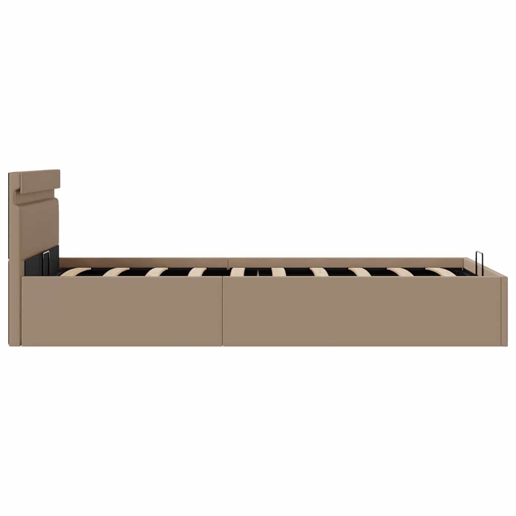 Hidraulični okvir za krevet LED boja cappuccina 100 x 200 cm