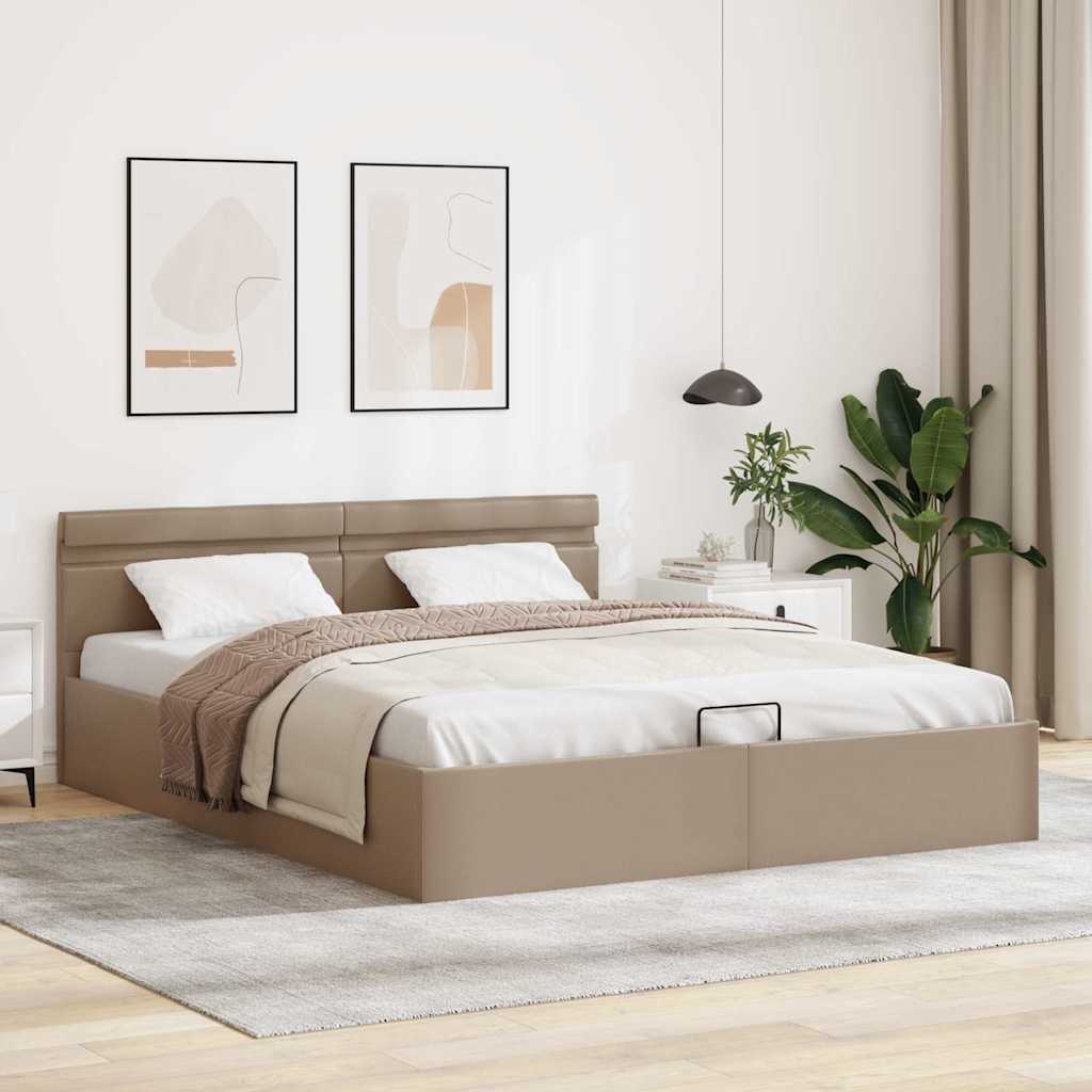Hidraulični okvir za krevet LED boja cappuccina 180 x 200 cm