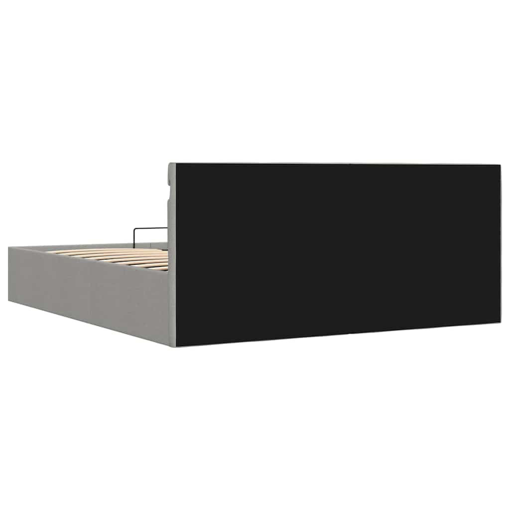 Hidraulični okvir za krevet LED svjetlosivi tkanina 180x200 cm