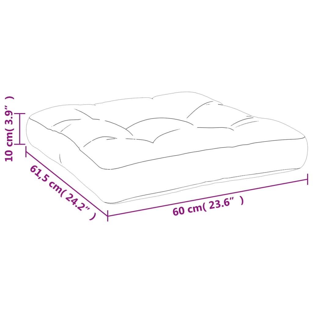 Jastuk za palete krem 60 x 61,5 x 10 cm od tkanine