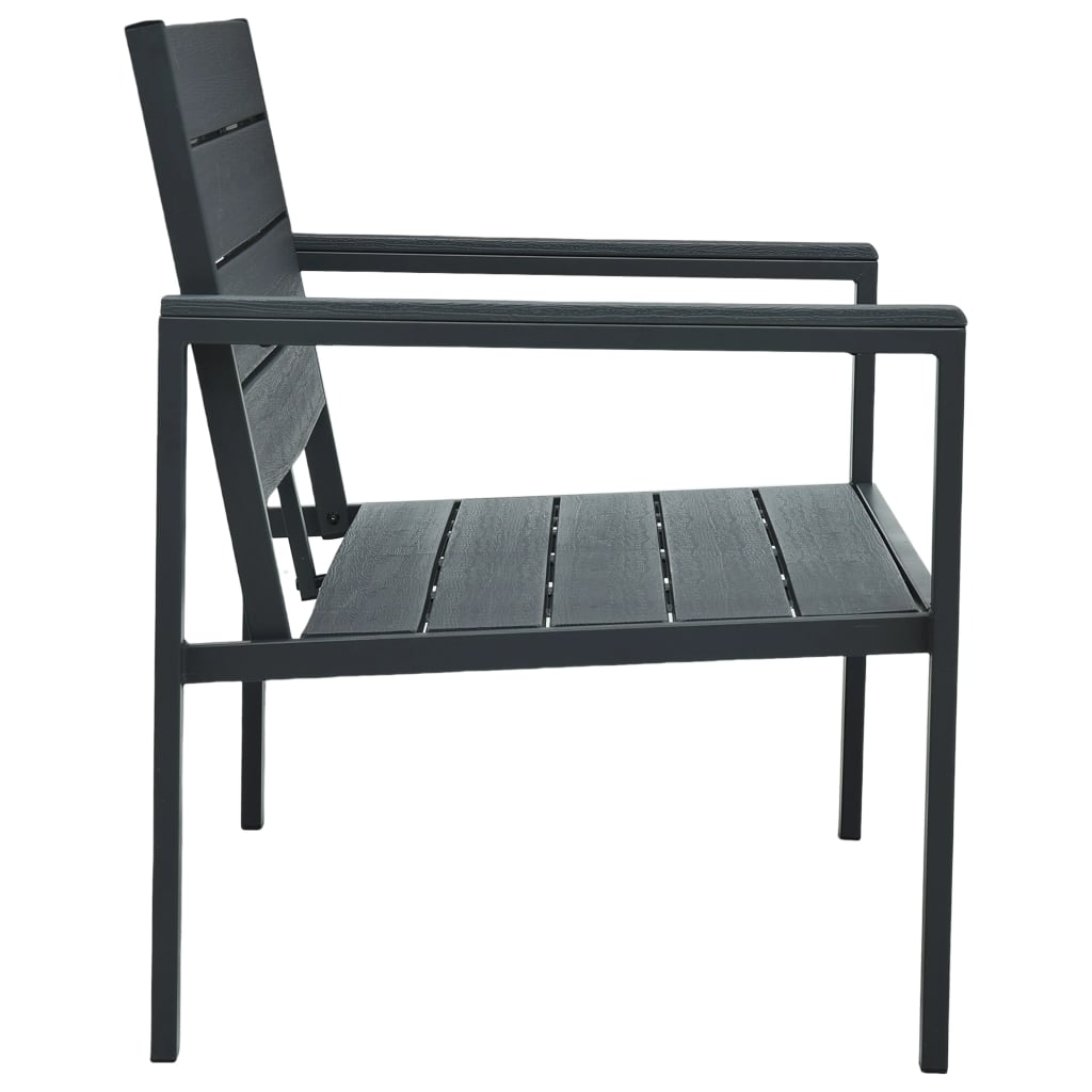 Vrtna klupa 120 cm HDPE siva s izgledom drva