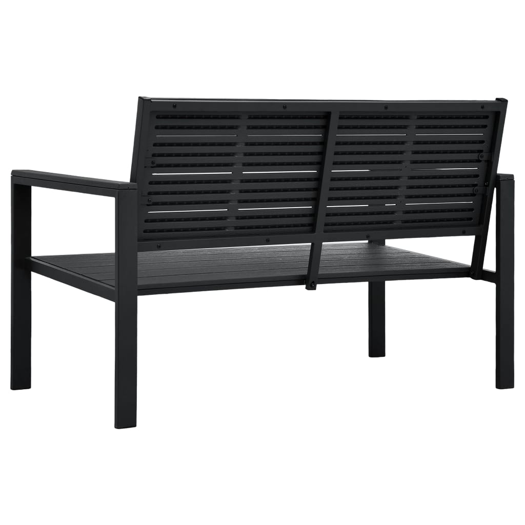 Vrtna klupa 120 cm HDPE crna s izgledom drva