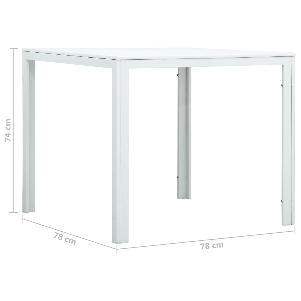 Stolić za kavu bijeli 78 x 78 x 74 cm HDPE s izgledom drva
