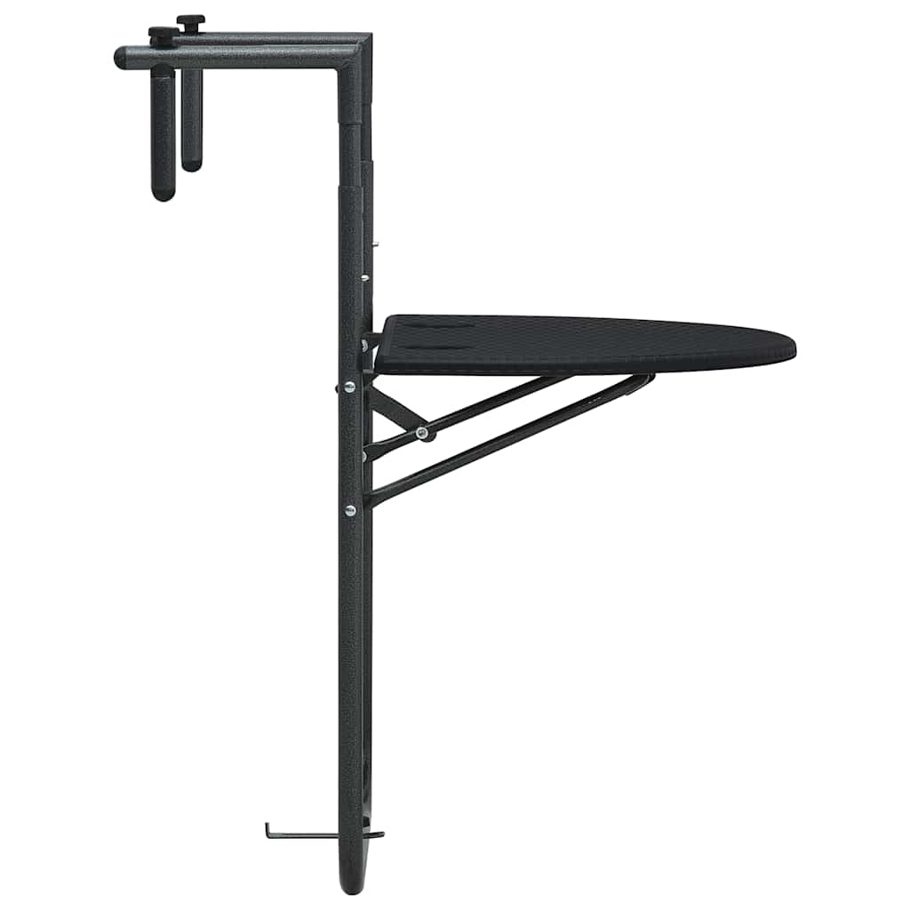 Viseći balkonski stol crni 60 x 64 x 83,5 cm plastični
