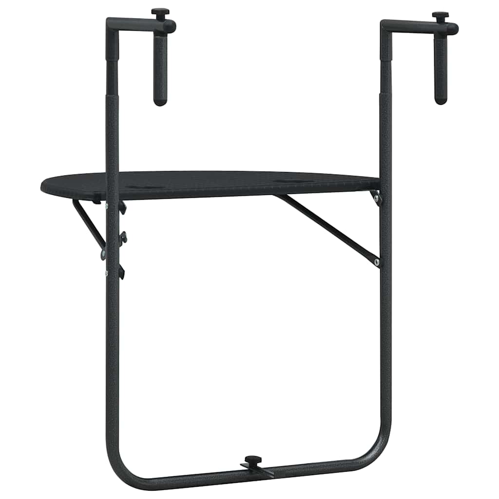 Viseći balkonski stol crni 60 x 64 x 83,5 cm plastični