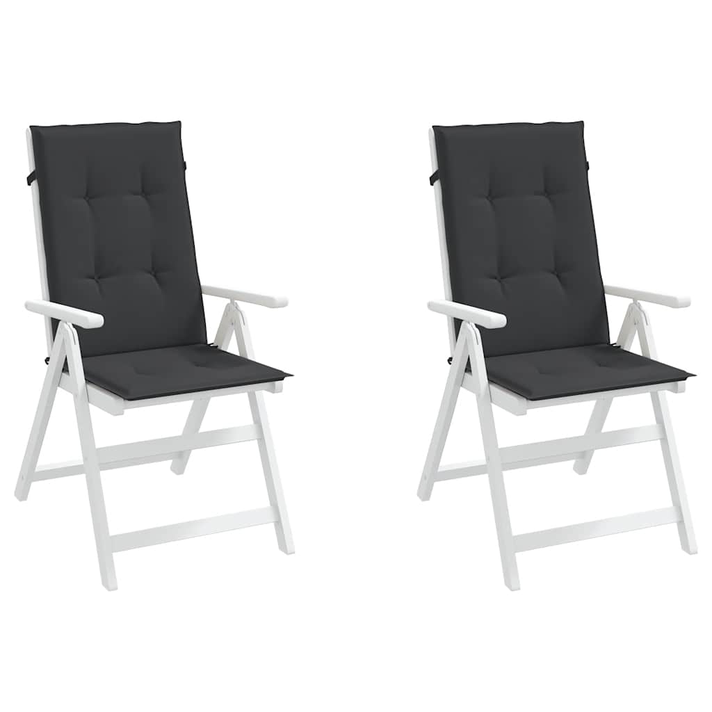 Jastuci za vrtne stolice 2 kom crni 120 x 50 x 3 cm od tkanine